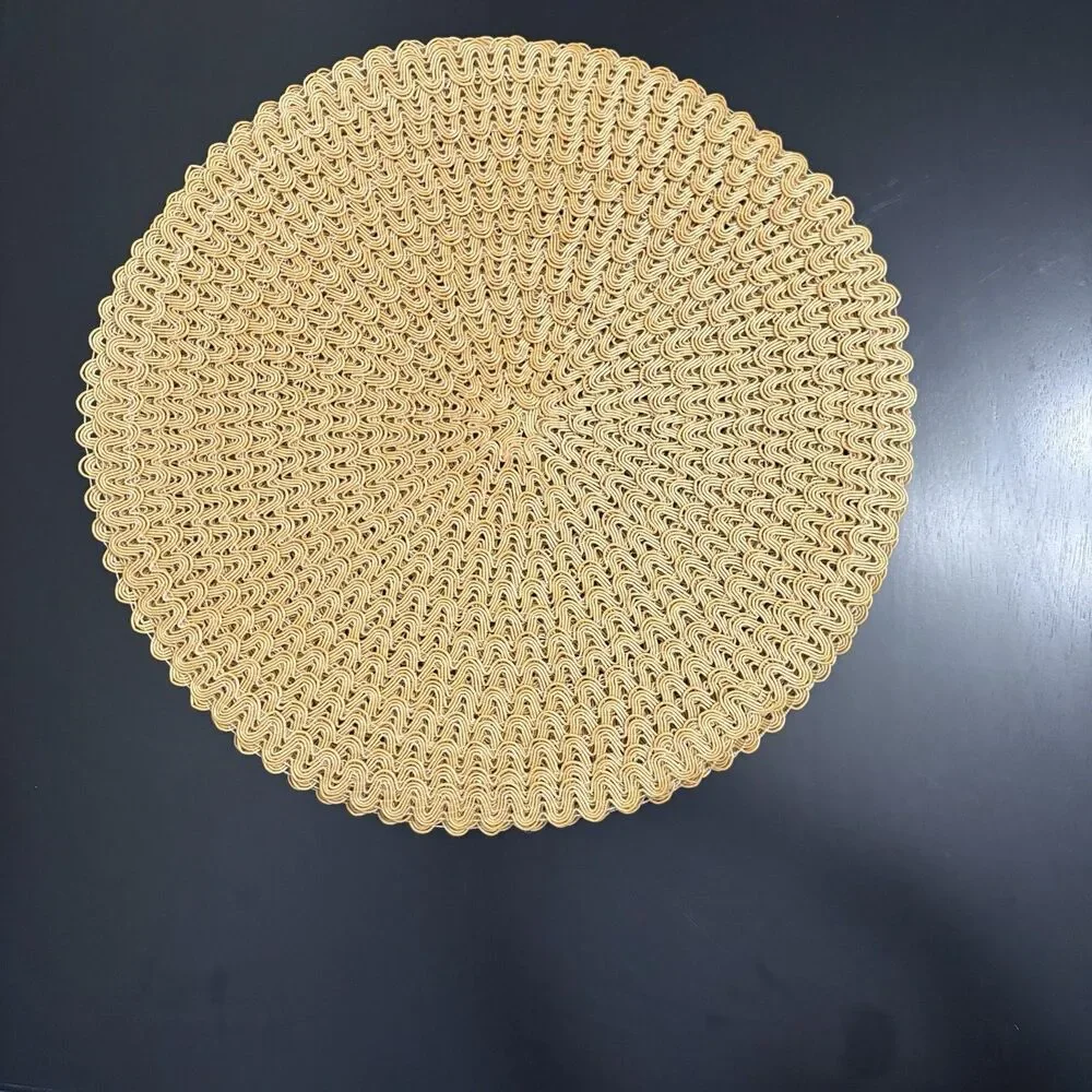 6 Woven Rattan Boho Placemats 15” Round Country Core